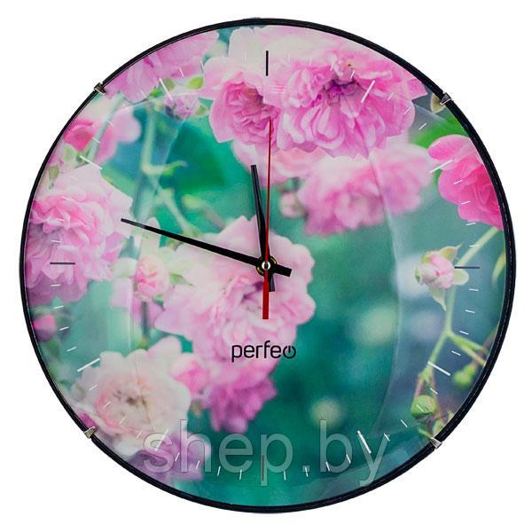 Часы настенные Perfeo PF-WC-006, круглые д. 30 см, без корпуса/Роза циферблат - фото 1 - id-p206471288