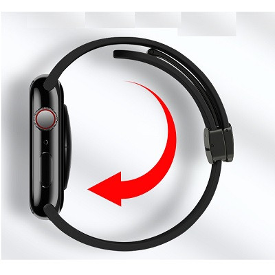 Силиконовый ремешок для часов с магнитной пряжкой черный для Apple Watch Series 49/45/44/42mm - фото 5 - id-p206472671