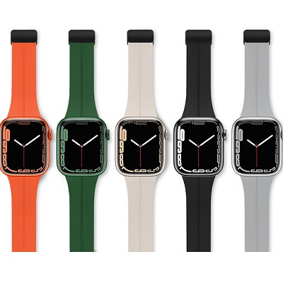 Силиконовый ремешок для часов с магнитной пряжкой темно-зеленый для Apple Watch Series 49/45/44/42mm - фото 2 - id-p206472673