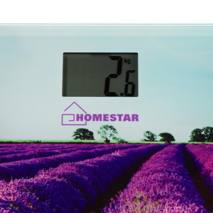 Весы напольные HOMESTAR HS-6001G, электронные, до 180 кг, 1хCR2032, стекло, фиолетовые - фото 2 - id-p206474232