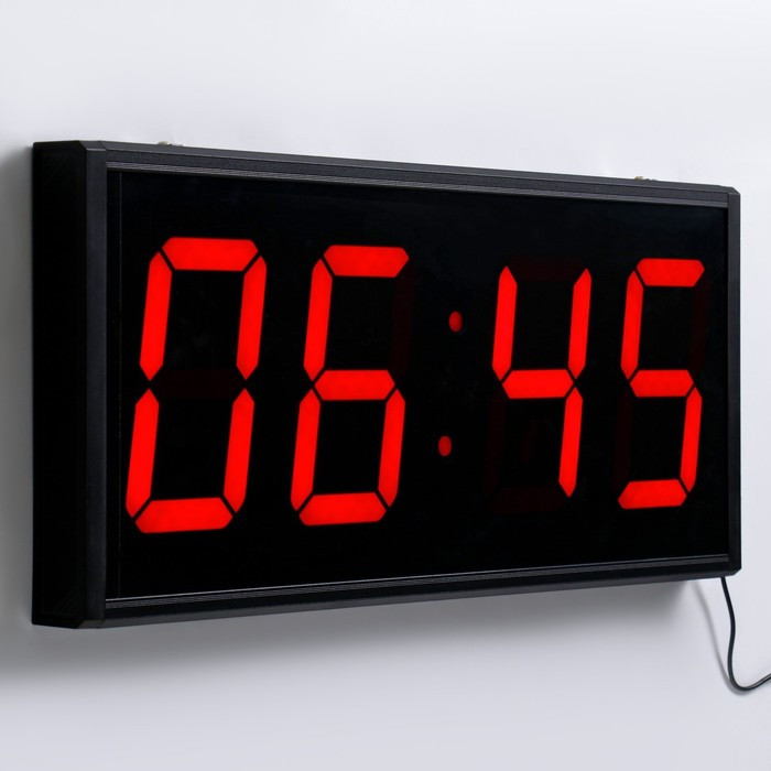Часы электронные настенные "Соломон", таймер, секундомер, 26 х 4.5 х 60 см, красные цифры - фото 3 - id-p206476093