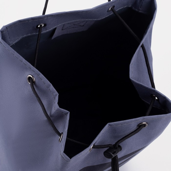 Рюкзак-торба молодёжный, отдел на стяжке шнурком, цвет чёрный/серый - фото 3 - id-p206478174