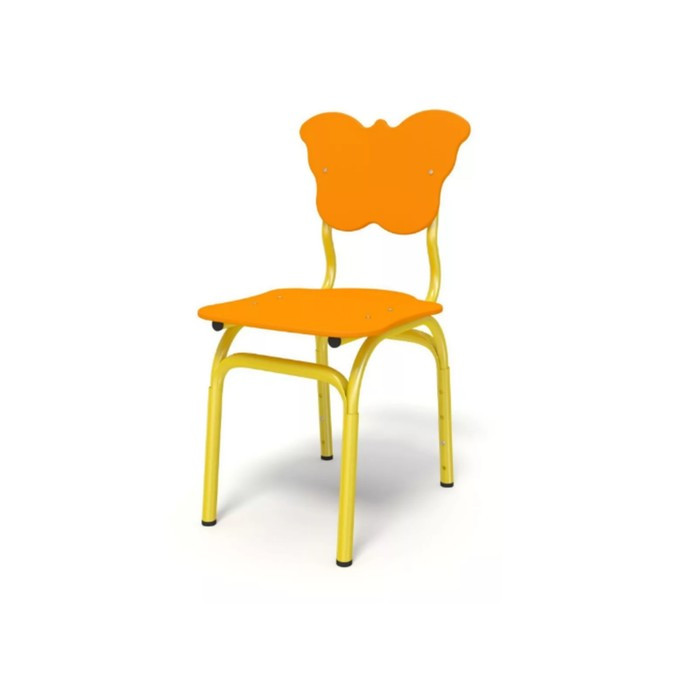 Стул регулируемый «Бабочка», 410×340×680 мм, гр. 1-3, цвет оранжевый / каркас жёлтый - фото 1 - id-p206479435