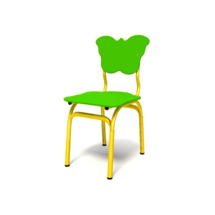 Стул регулируемый «Бабочка», 410×340×680 мм, гр. 1-3, цвет зелёный / каркас жёлтый - фото 1 - id-p206479436