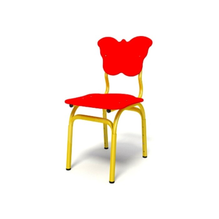 Стул регулируемый «Бабочка», 410×340×680 мм, гр. 1-3, цвет красный / каркас жёлтый - фото 1 - id-p206479437