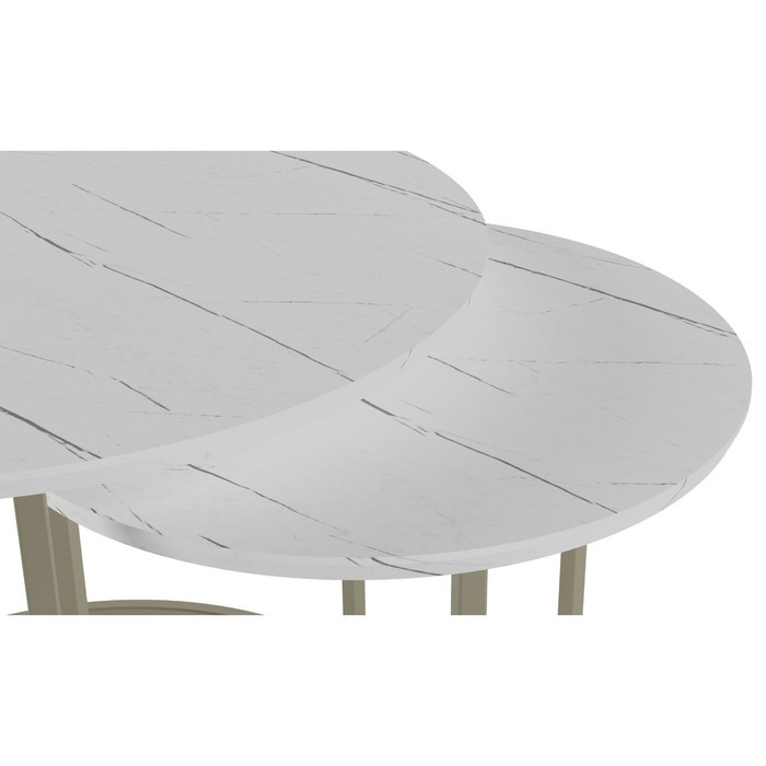 Комплект из двух журнальных столов «Лесли», 810×610×500 мм, цвет белый мрамор / титан - фото 3 - id-p206479105