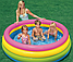 Детский надувной бассейн Радуга круглый,интекс intex 56441 плавательный надувное дно для купания детей малышей, фото 3