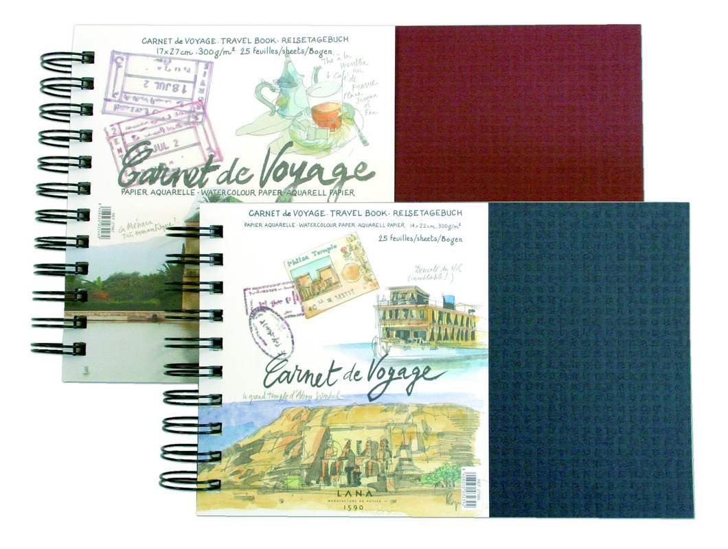 Скетчбук Lana Carnet de Voyage Watercolour, 300 г/м, 25% хлопка, 14 x 22 см, пружина, 25 листов - фото 2 - id-p206480902