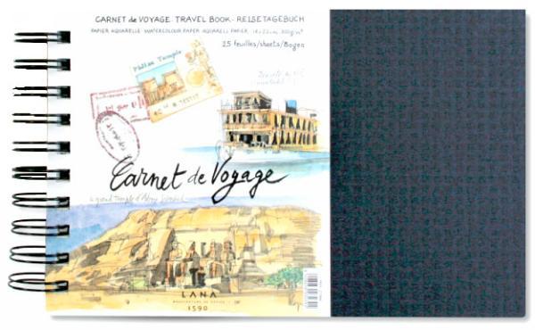 Скетчбук Lana Carnet de Voyage Watercolour, 300 г/м, 25% хлопка, 14 x 22 см, пружина, 25 листов - фото 1 - id-p206480902