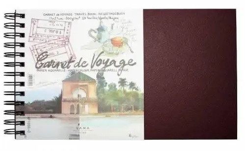 Скетчбук Lana Carnet de Voyage Watercolour, 300 г/м, 25% хлопка, 17 x 27 см, пружина, 25 листов - фото 1 - id-p206480904