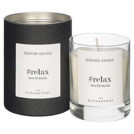 Свеча ароматическая The Olphactory, Relax Black, White Musk, 40 ч, фото 2