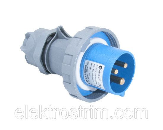 3121-301-0900 3x16A Вилка силовая кабельная переносная (2P+PE) IP67 TP ELECTRIC, Турция