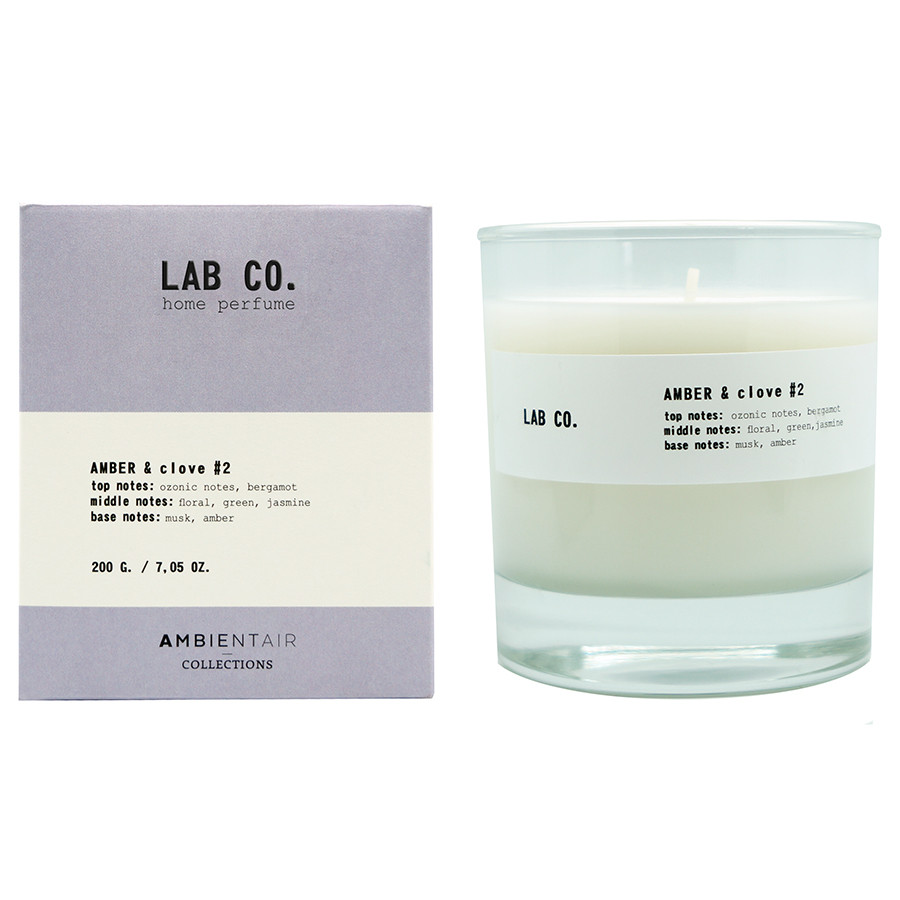 Свеча ароматическая LAB CO, Amber & Clove, 40 ч