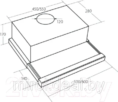 Вытяжка телескопическая Akpo Light Eco Twin 50 WK-7 - фото 3 - id-p206486832