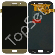 Дисплей (Модуль) Samsung A720F (A7 2017) в сборе с тачскрином Золото - (AMOLED, с регулировкой подсветки)