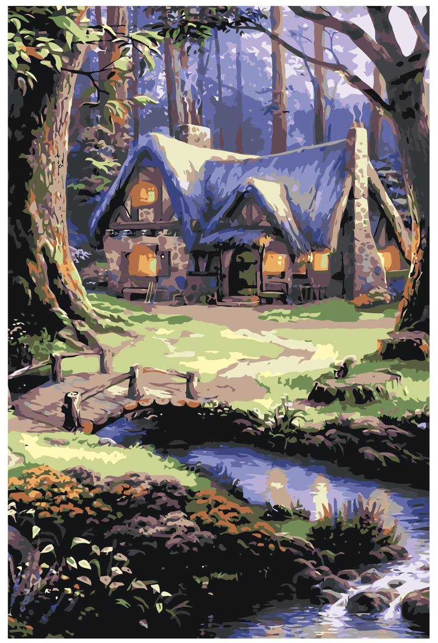 Картина по номерам Сказочный домик в лесу 40 x 60 | IIIR-pr-268 | SLAVINA - фото 1 - id-p206627225