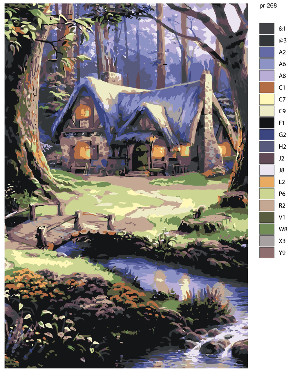 Картина по номерам Сказочный домик в лесу 40 x 60 | IIIR-pr-268 | SLAVINA - фото 2 - id-p206627225