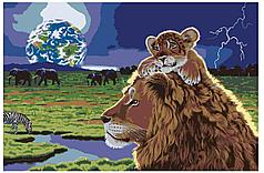 Картина по номерам Лев и львенок 40 x 60 | RA031 | SLAVINA