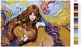 Картина по номерам Девушка и лев 40 x 60 | RA040 | SLAVINA, фото 2