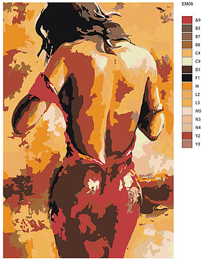 Живопись по номерам Девушка в красном Эмерико Имре Тот 40 x 60 | EM08 | SLAVINA, фото 2