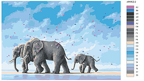 Картина по номерам Слоны и бабочки 40 x 60 | z080822-2 | SLAVINA, фото 2