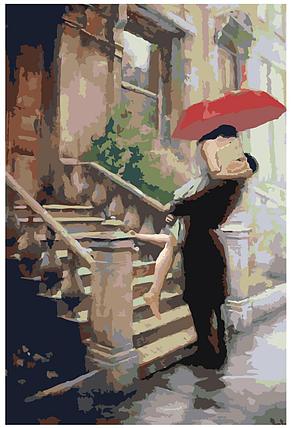 Живопись по номерам Красный зонтик для влюбленных 40 x 60 | DA01 | SLAVINA, фото 2