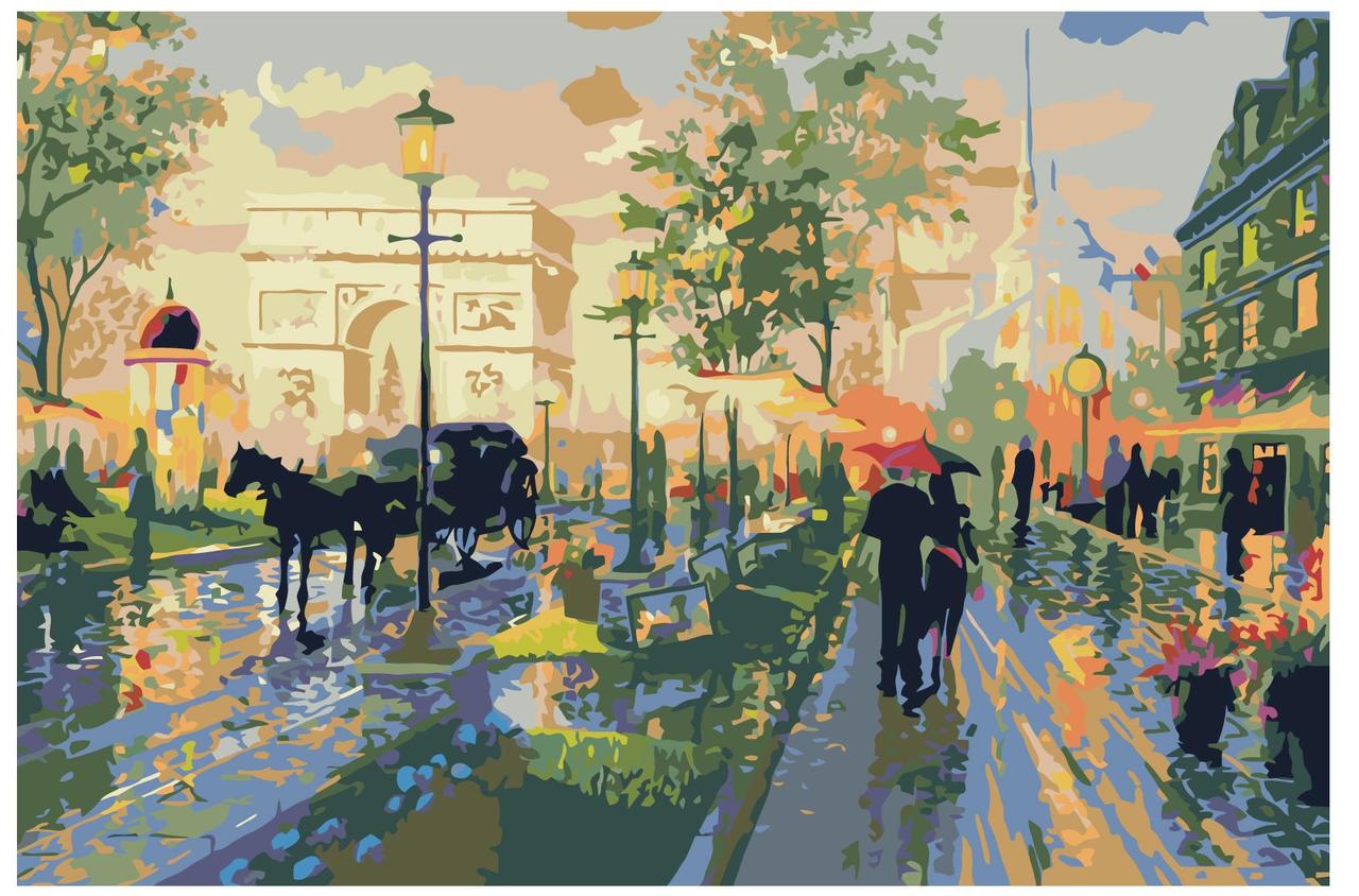 Живопись по номерам Дождь в Париже 40 x 60 | RA036 | SLAVINA - фото 1 - id-p206626252