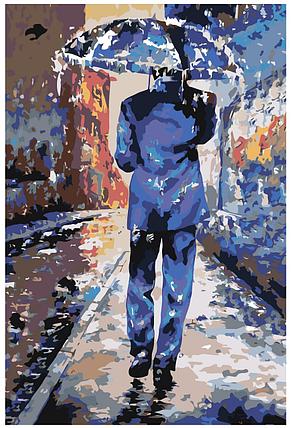 Живопись по номерам Мужчина под зонтом Эмерико Имре Тот 40 x 60 | EM11 | SLAVINA, фото 2