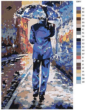 Живопись по номерам Мужчина под зонтом Эмерико Имре Тот 40 x 60 | EM11 | SLAVINA, фото 2