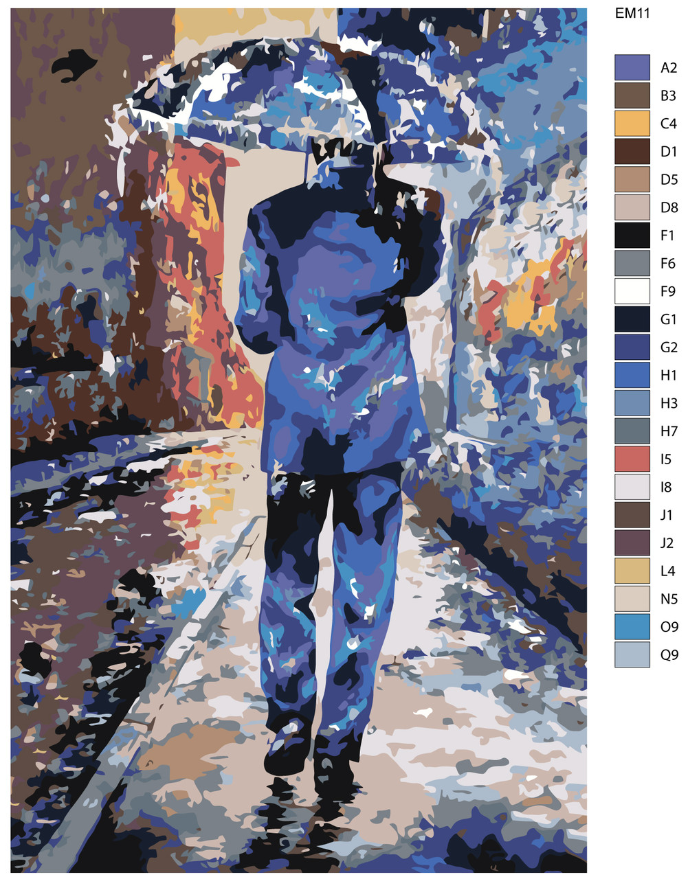 Живопись по номерам Мужчина под зонтом Эмерико Имре Тот 40 x 60 | EM11 | SLAVINA - фото 2 - id-p206626260