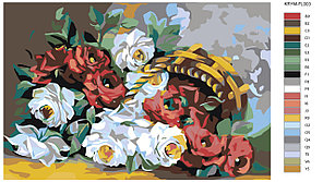 Рисование по номерам Корзина с розами 40 x 60 | KRYM-FL003 | SLAVINA, фото 2