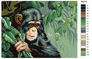 Картина по номерам Шимпанзе 30 x 40 | RA013 | SLAVINA, фото 2