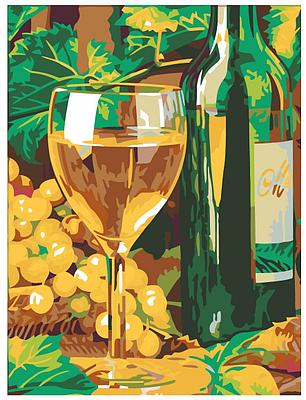 Картина по номерам Белое вино Натюрморт  30 x 40 | N01 | SLAVINA, фото 2