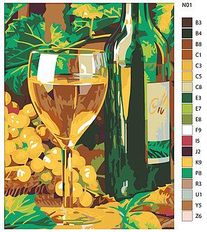 Картина по номерам Белое вино Натюрморт  30 x 40 | N01 | SLAVINA, фото 2