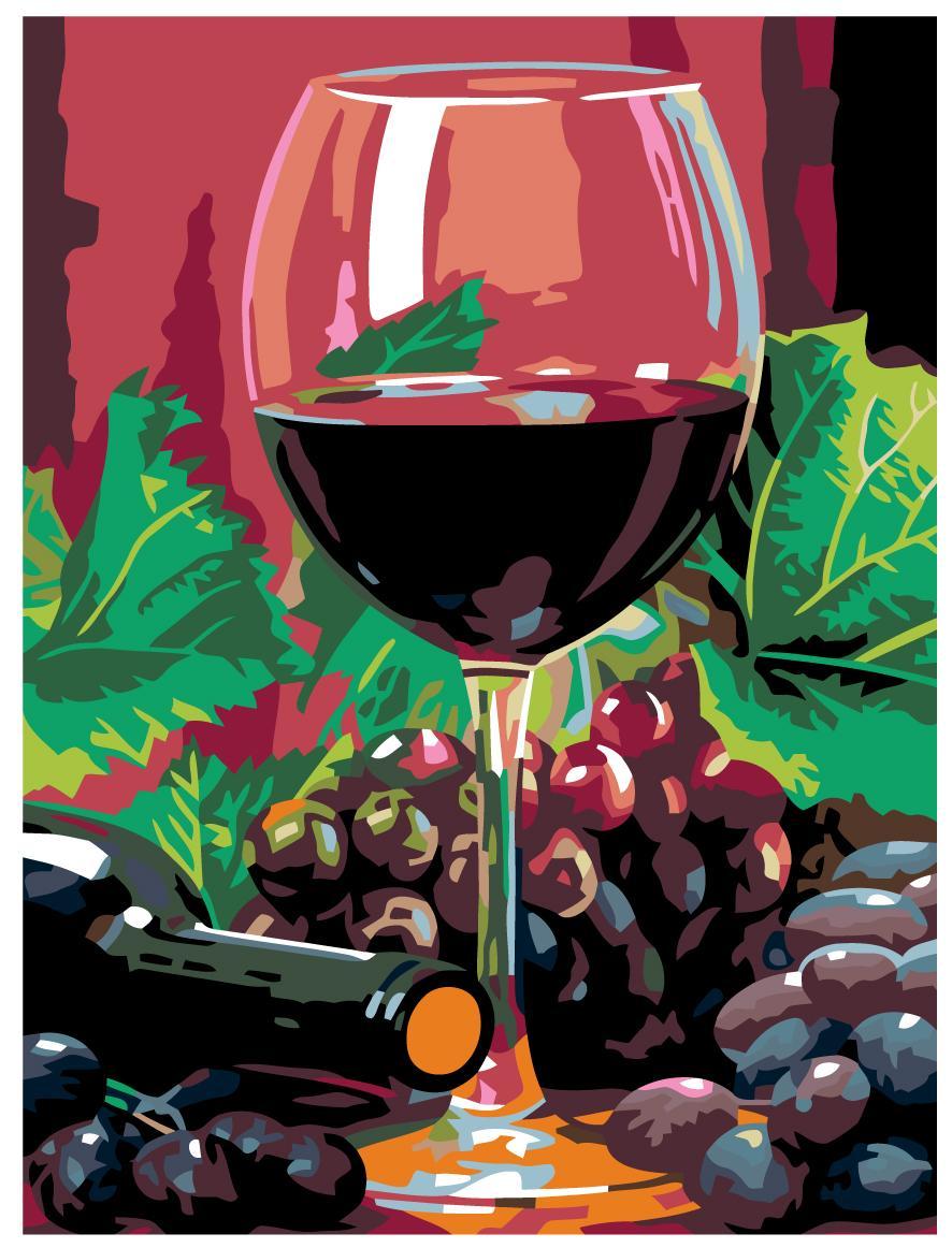 Картина по номерам Красное вино Натюрморт  30 x 40 | N02 | SLAVINA