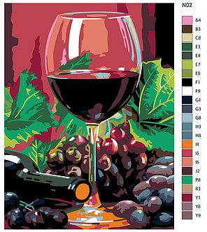 Картина по номерам Красное вино Натюрморт  30 x 40 | N02 | SLAVINA, фото 2