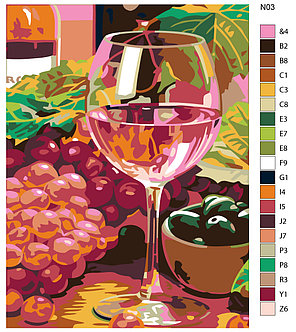 Живопись по номерам Розовое вино Натюрморт  30 x 40 | N03 | SLAVINA, фото 2