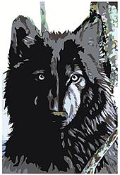 Картина по номерам Черный волк 40 x 60 | A73 | SLAVINA
