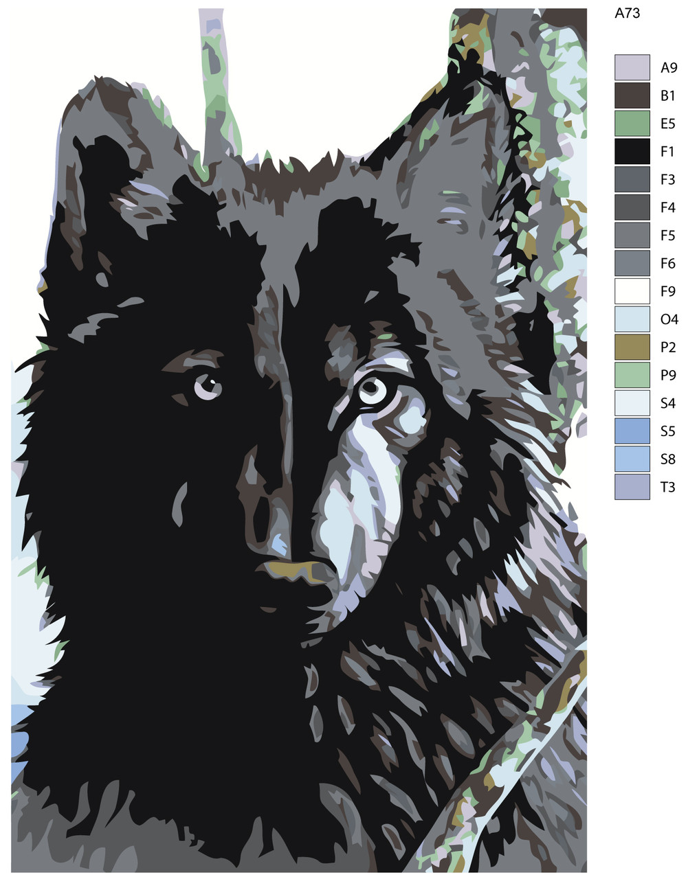Картина по номерам Черный волк 40 x 60 | A73 | SLAVINA - фото 2 - id-p206626287