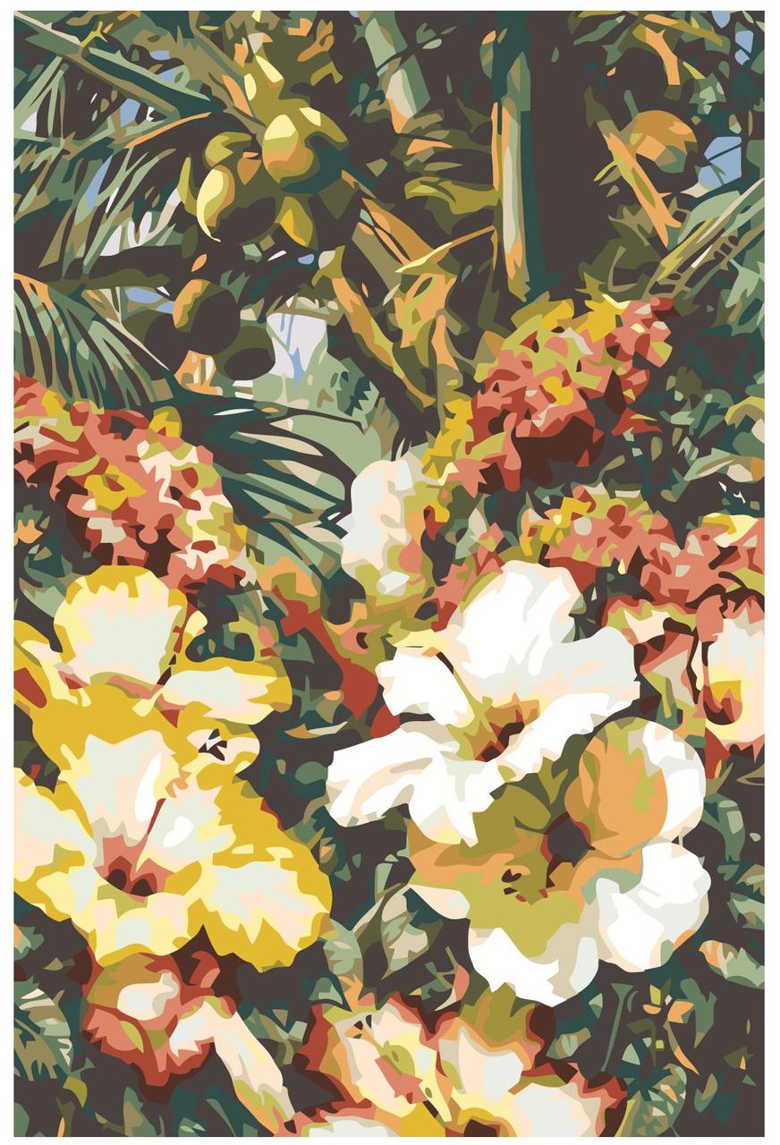 Картина по номерам Тропические цветы 40 x 60 | F21 | SLAVINA - фото 1 - id-p206626288