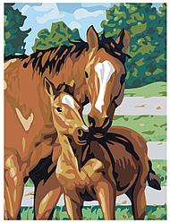 Рисование по номерам Лошадь с жеребенком 30 x 40 | KRYM-AN06 | SLAVINA