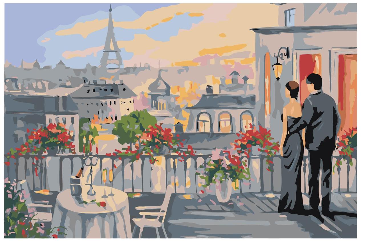 Живопись по номерам Свидание в Париже 40 x 60 | FR02 | SLAVINA - фото 1 - id-p206626316
