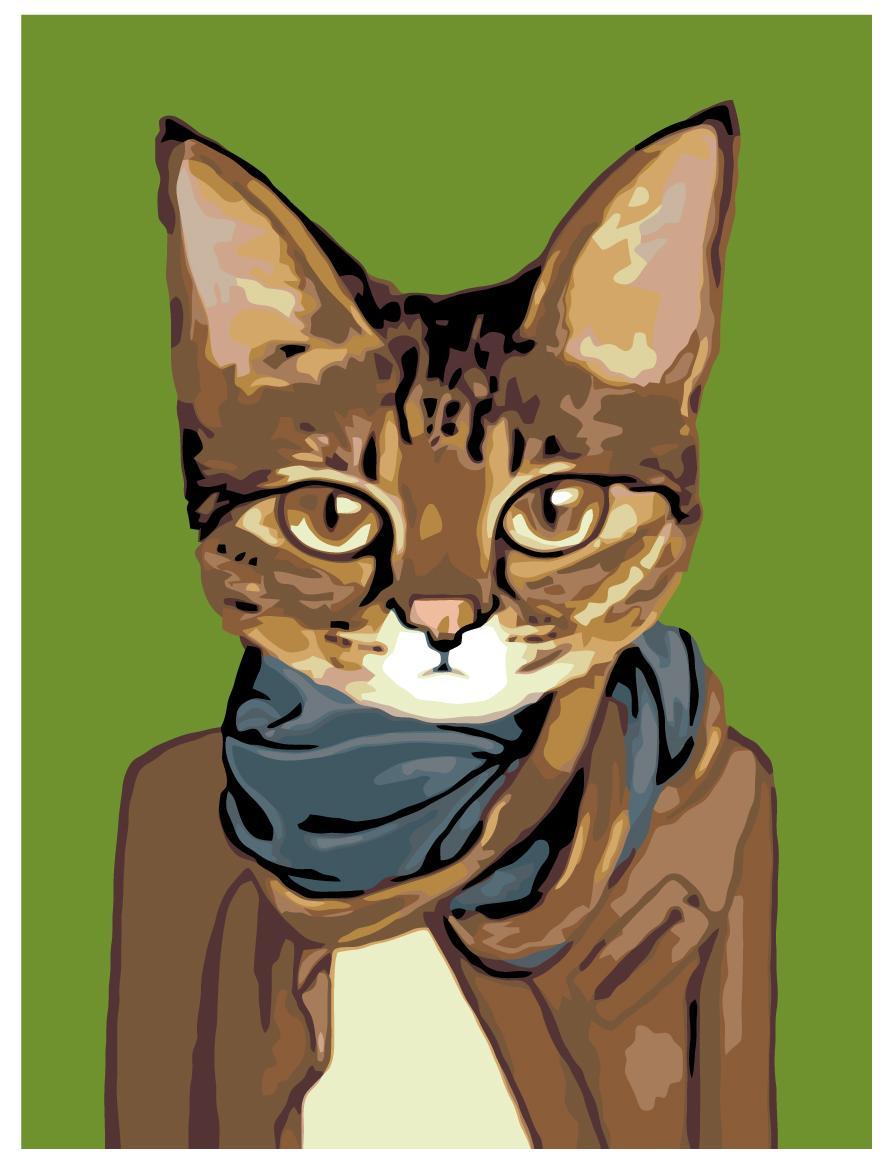 Живопись по номерам Кошка в пальто 30 x 40 | A201 | SLAVINA - фото 1 - id-p206627321