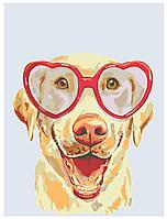 Рисование по номерам Веселый пес в очках 30 x 40 | A224 | SLAVINA