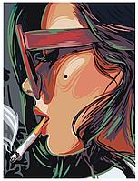Картина по номерам Девушка с сигаретой 30 x 40 | PA43 | SLAVINA