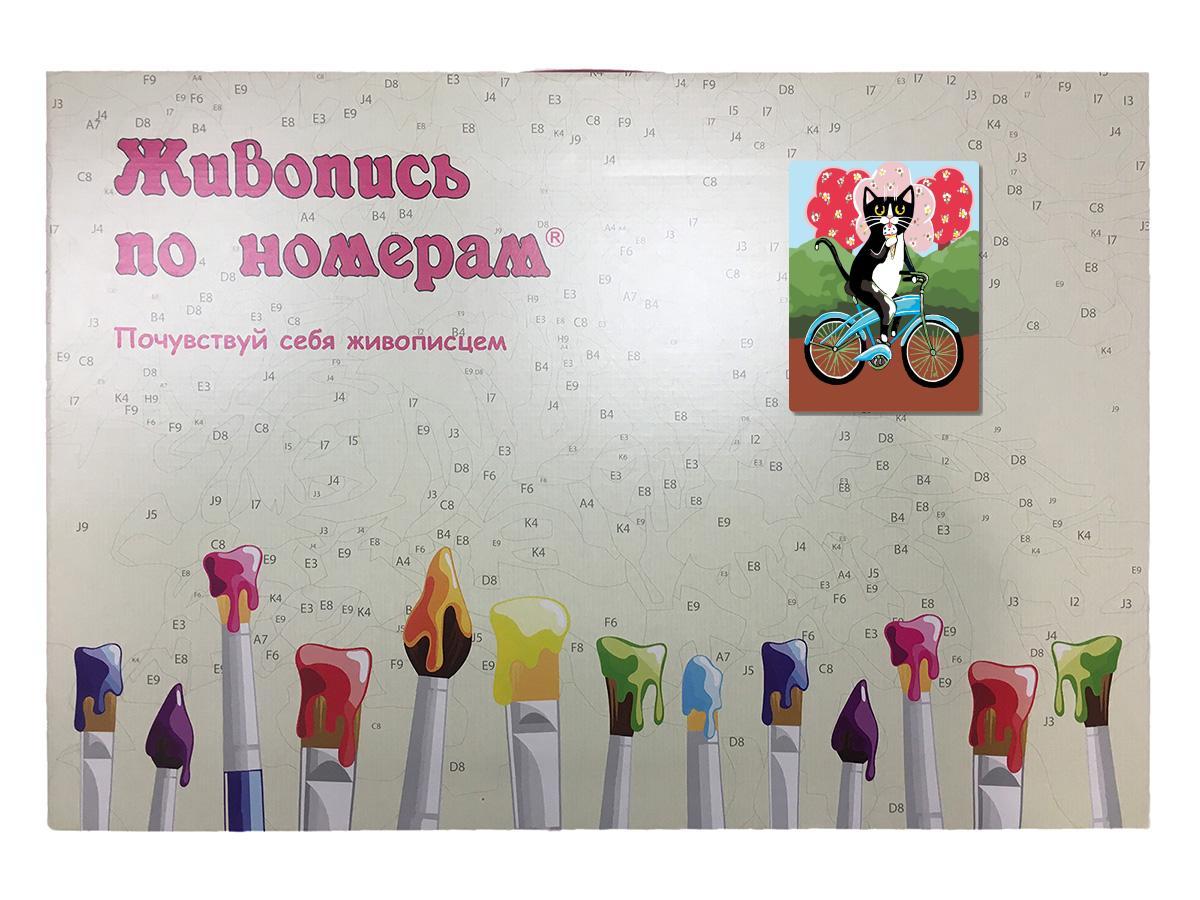 Картина по номерам Кот на велосипеде с мороженым 30 x 40 | A330 | SLAVINA - фото 3 - id-p206627343