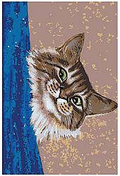 Картина по номерам Подглядывающий кот 40 x 60 | A115 | SLAVINA