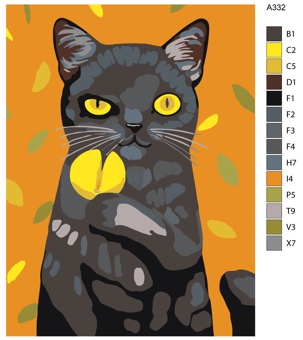 Раскраска по номерам Черный кот с лакомством 30 x 40 | A332 | SLAVINA - фото 2 - id-p206627356