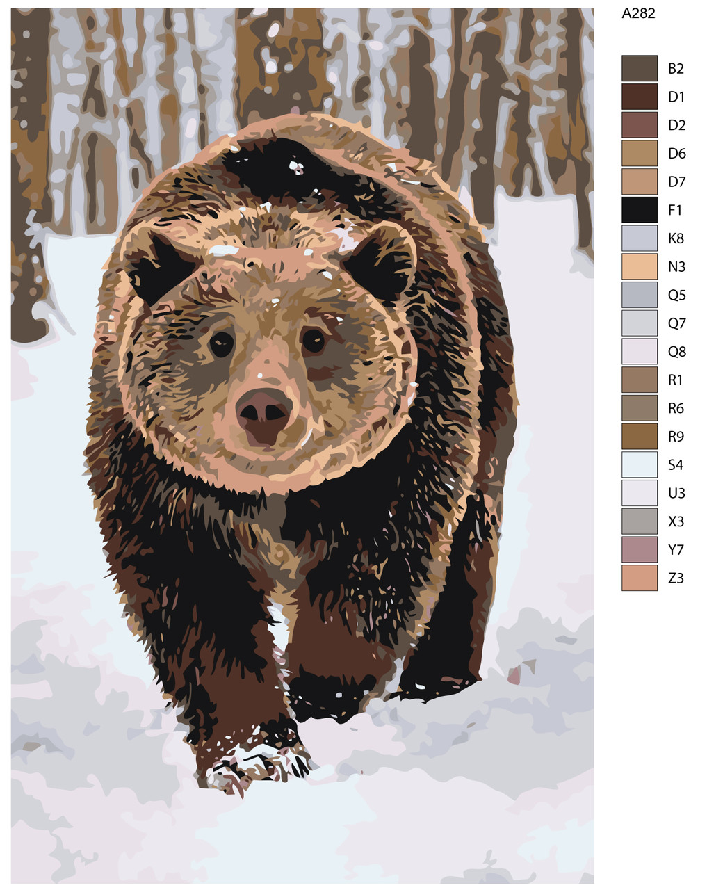 Картина по номерам Медведь в зимнем лесу 40 x 60 | A282 | SLAVINA - фото 2 - id-p206626357