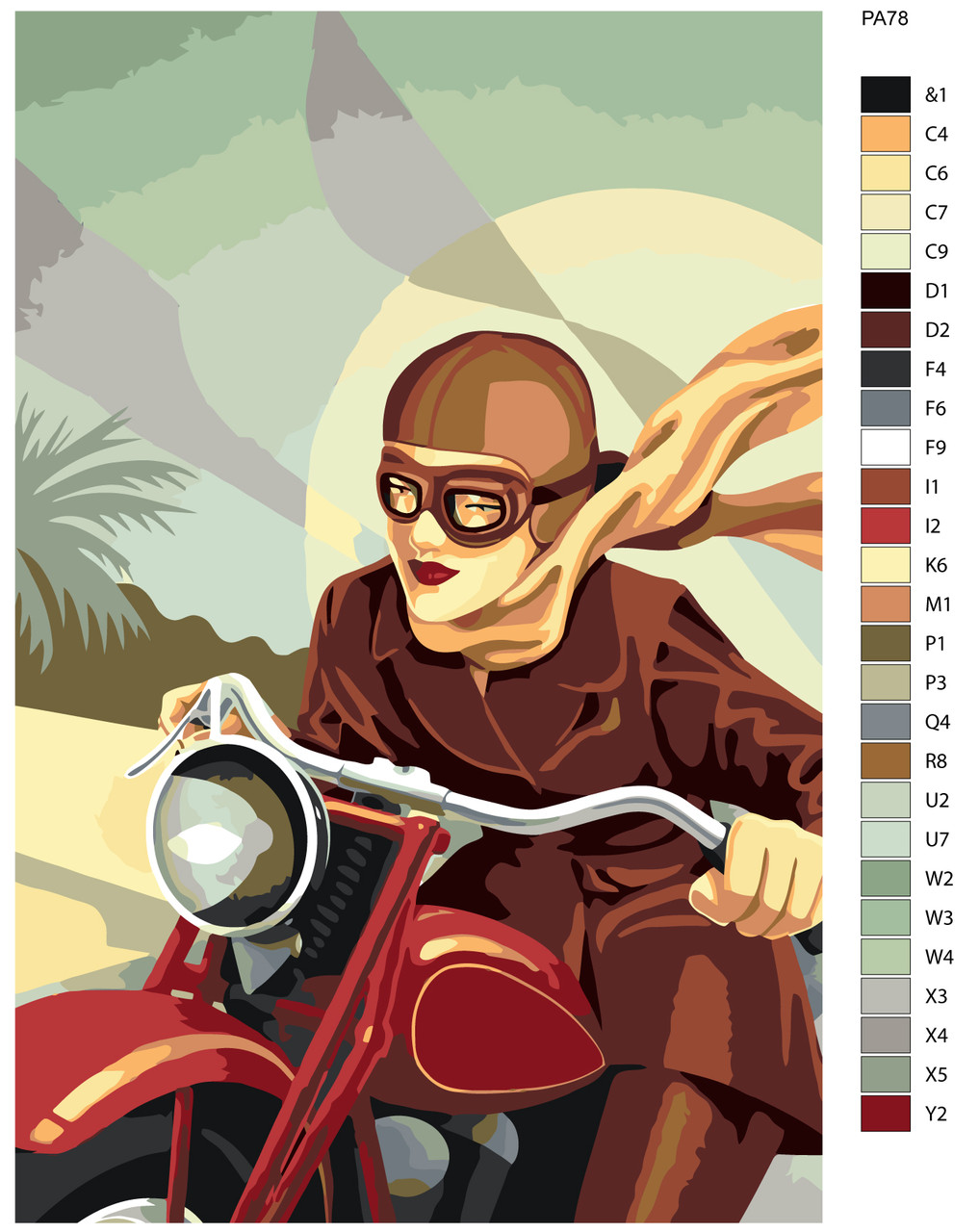 Картина по номерам Девушка на мотоцикле 40 x 60 | PA78 | SLAVINA - фото 2 - id-p206626378